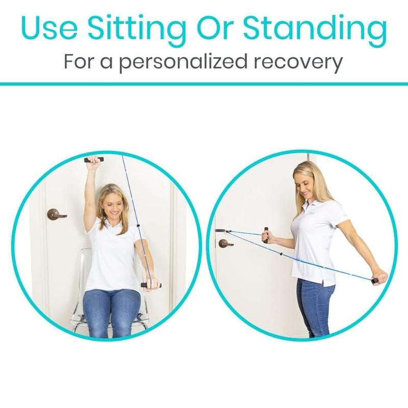 Shoulder Exercises Using Rope Shoulder Pulley Rope - Over the Door Exercises — Vive Health