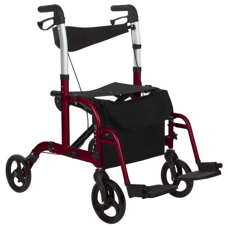 Wheelchair Rollator - 4 Wheel Walker with Seat - Vive Health
