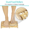 Dual foot rollers for regular or deep massage