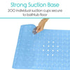Strong Suction Base. 200 individual suction cups secure to bathtub floor