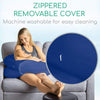 Zippered removable cover. Machine washable for easy cleaning